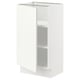 A white SEKTION base cabinet. It a single door and an adjustable shelf inside. The cabinet looks sleek and modern, ideal for kitchen storage.