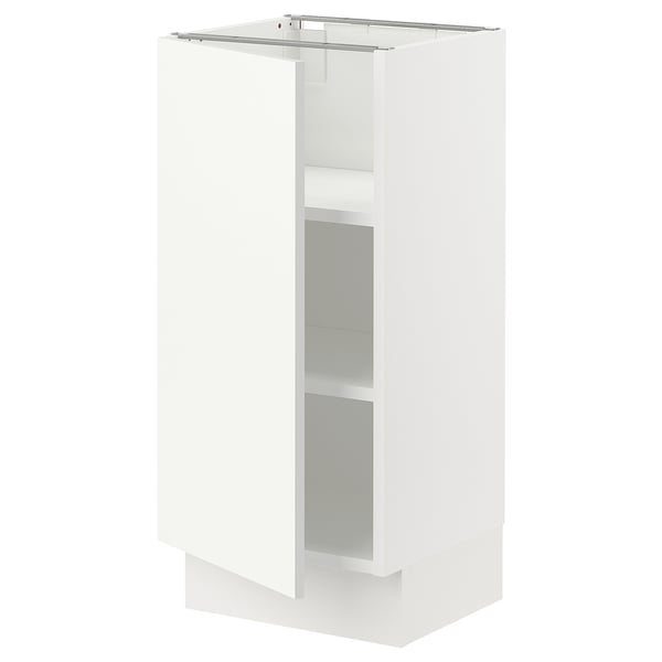 SEKTION Base cabinet with shelves, white/Vallstena white, 38x37x76 cm