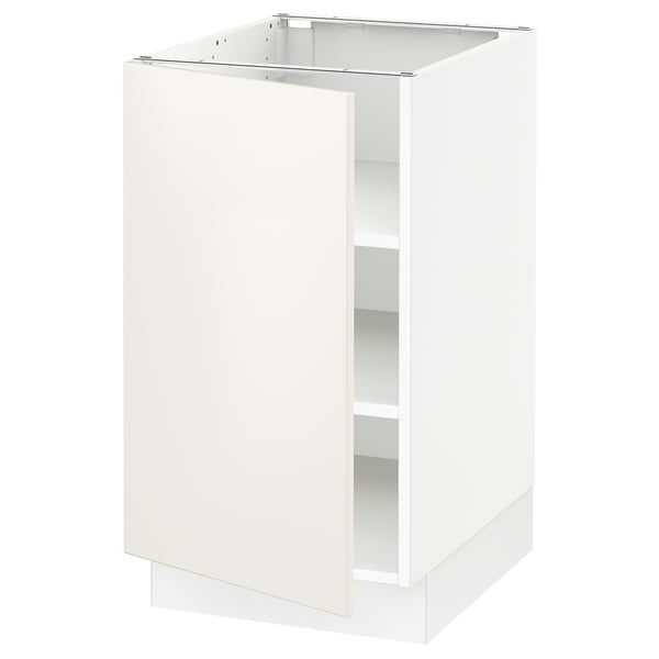 IKEA SEKTION white kitchen cabinet, rectangular, glossy finish.