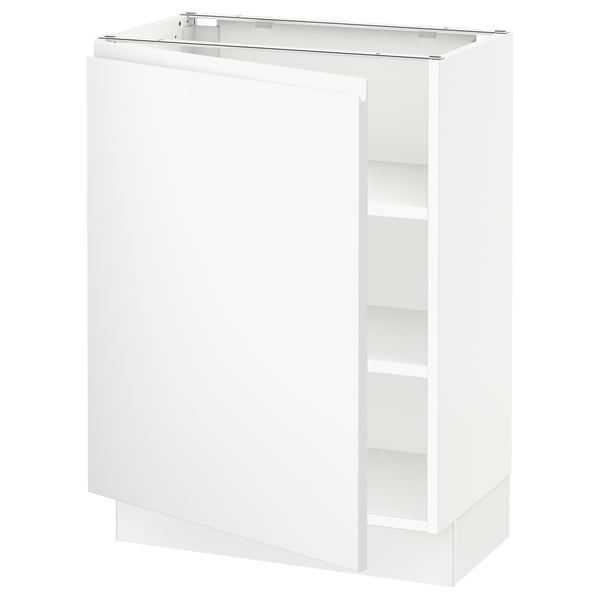 SEKTION white kitchen cabinet with minimalist design, featuring matte finish and adjustable shelves.