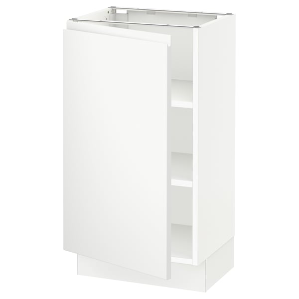 SEKTION white kitchen cabinet, minimalist style, glossy finish, square shape.