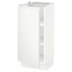 White high gloss kitchen cabinet with single door and adjustable shelves.