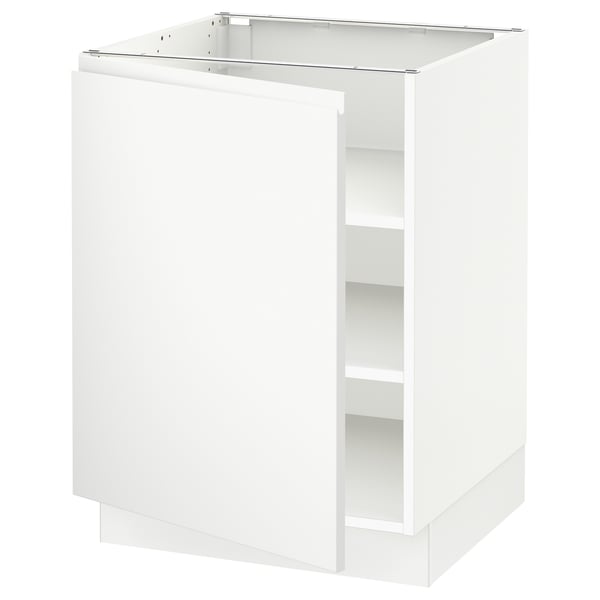 An a white SEKTION kitchen cabinet, minimalist design, with modern matte finish and integrated handles.