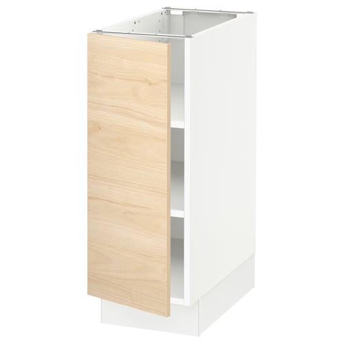 Ikea SEKTION kitchen cabinet in white & light ash, rectangular, modern minimalist design with adjustable shelves.