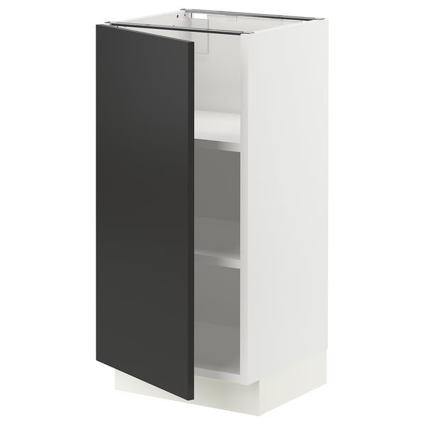 Ikea SEKTION kitchen cabinet, black door, adjustable shelves.