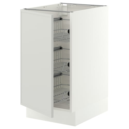 SEKTION Base cabinet with wire baskets, white/Aspudden light grey, 46x61x76 cm