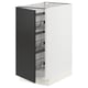 SEKTION kitchen cabinet - matt black door, white base, wire baskets.