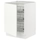 SEKTION, white cabinet with wire shelves, pull-out baskets, right-opening door.