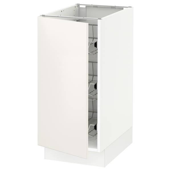 White SEKTION cabinet with smooth veddinge fronts, clean lines.
