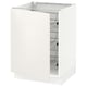 White SEKTION cabinet with wire baskets.
