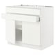 White SEKTION kitchen cabinet, modern design with adjustable shelves and damper hinges.