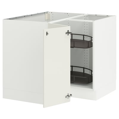 White SEKTION kitchen cabinet with pull-out shelves.