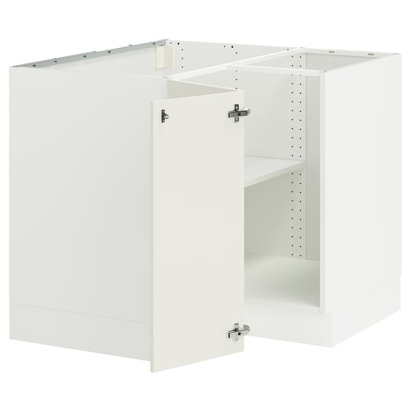 SEKTION white kitchen base cabinet set, modern design, square shape, metal & wood.