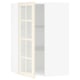 SEKTION white kitchen cabinet with glass doors, square design.