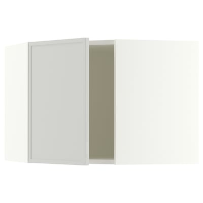 SEKTION Corner wall cabinet, white/Aspudden light grey, 66x37x51 cm