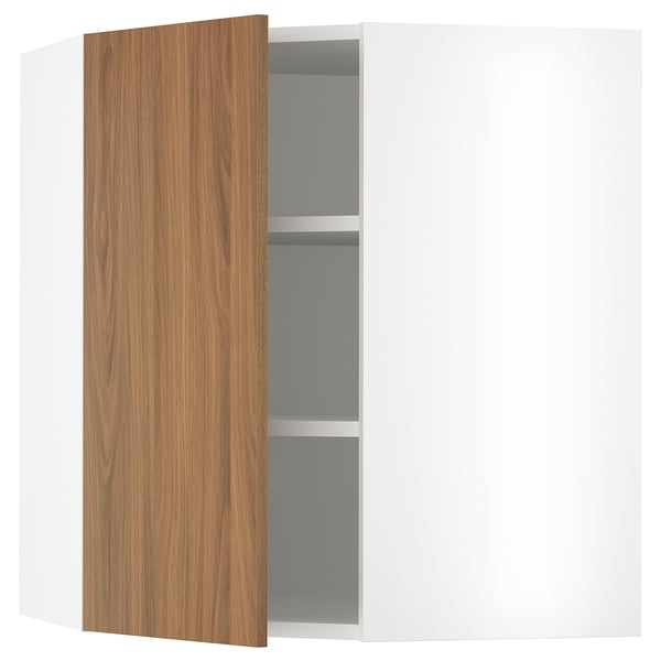 SEKTION walnut kitchen cabinet, white, rectangular, sleek design.