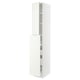 A white SEKTION kitchen cabinet. Tall and sleek, it has multiple shelves and modern, clean lines.