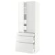 Sleek white SEKTION kitchen cabinet with glossy doors, adjustable shelves, and soft-close drawers.