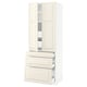 Off-white SEKTION cabinet with bodbyn fronts and traditional bevelled edges. Multiple drawers and shelves.