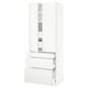 White kitchen cabinet, modern design, multiple drawers and shelves, high quality materials.