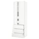 SEKTION white kitchen unit: tall, modern, minimalist, with adjustable shelves, smooth drawers, and sleek handles.