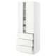 White ikea SEKTION kitchen cabinet with drawers and adjustable shelves.