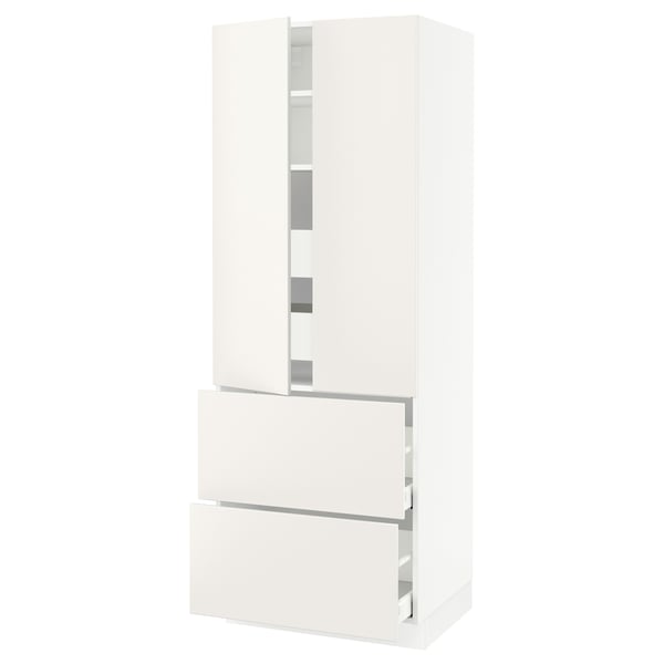 White SEKTION kitchen unit with smooth drawers and cabinet.