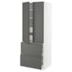 Modern kitchen cabinet in dark grey with two drawers and two adjustable shelves.