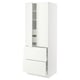 This image SEKTION kitchen furniture in white, showcasing modern storage with doors and drawers.