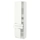 A white SEKTION kitchen cabinet with adjustable shelves and a soft-closing drawer.