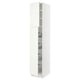 Ikea SEKTION white kitchen cabinet, tall with shelves.