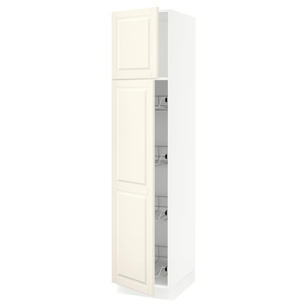 Open SEKTION kitchen cabinet with 3 wire shelves.