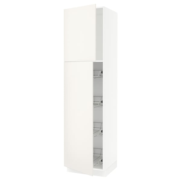 White SEKTION kitchen cabinet with smooth, modern design and shelves.