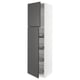 Ikea SEKTION kitchen cabinet in dark grey with wire shelves, modern design.