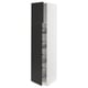 SEKTION kitchen cabinet, black, with multiple shelves.