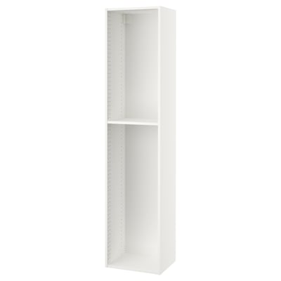 SEKTION white kitchen cabinet: tall, minimalist design with adjustable shelf, durable melamine finish.