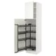 A white SEKTION kitchen cabinet with multiple pull-out shelves.