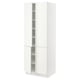 White SEKTION tall cabinet with adjustable shelves.