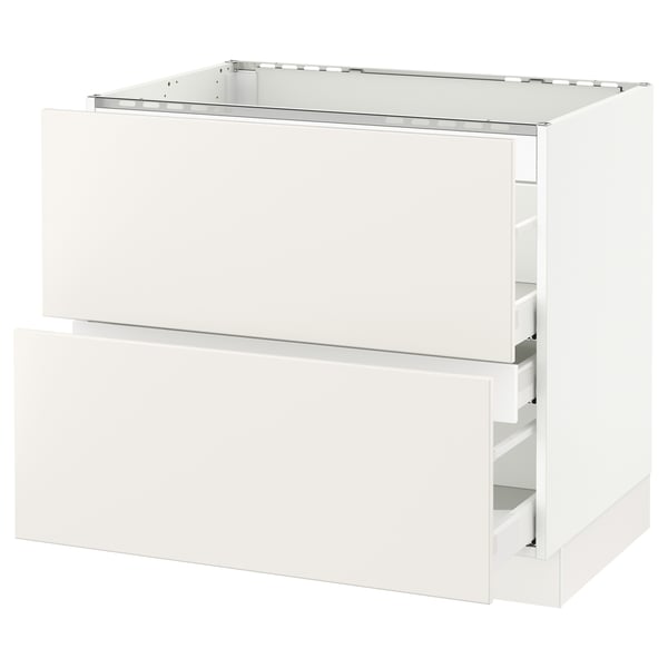 SEKTION white kitchen cabinet, sleek modern design, smooth drawers, sturdy frame.