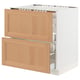 SEKTION kitchen cabinet, light wood, squared shape, two drawers, modern design.