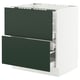 SEKTION kitchen cabinet in white with green drawers, modern design.
