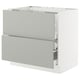 Modern light grey kitchen drawer unit, rectangular shape, minimalist design.