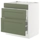 Green-white cabinet, 3 drawers, modern/traditional design, SEKTION system.