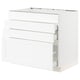 A white SEKTION kitchen cabinet with drawers. It a smooth, modern design with multiple storage compartments.