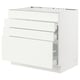 White SEKTION kitchen cabinet, modern design, three drawers with metal runners, smooth close, rectangular, 19mm thick.