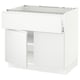 SEKTION white kitchen unit - modern, glossy, square, with adjustable shelves, handle-less doors.