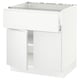 SEKTION kitchen unit in white with adjustable shelves.