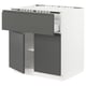 Modern grey SEKTION kitchen unit with smooth drawers, sturdy construction, and integrated handles.