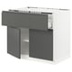 Modern kitchen unit: SEKTION, grey & white, rectangular, sleek design with integrated handles, and sturdy frame.