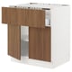 SEKTION kitchen unit: white & walnut drawer doors, adjustable shelves, modern design.
